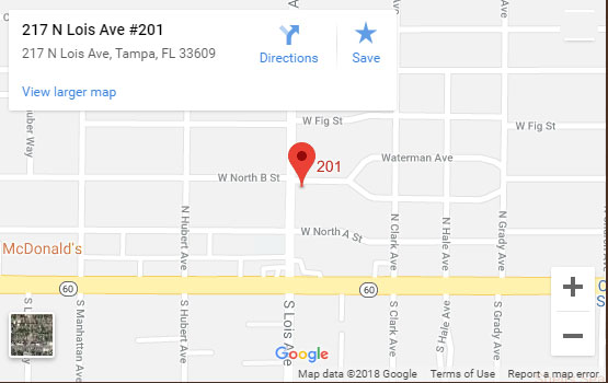 TAMPA LOCATION, 217 N. Lois Ave, Suite 201, Tampa, FL 33609